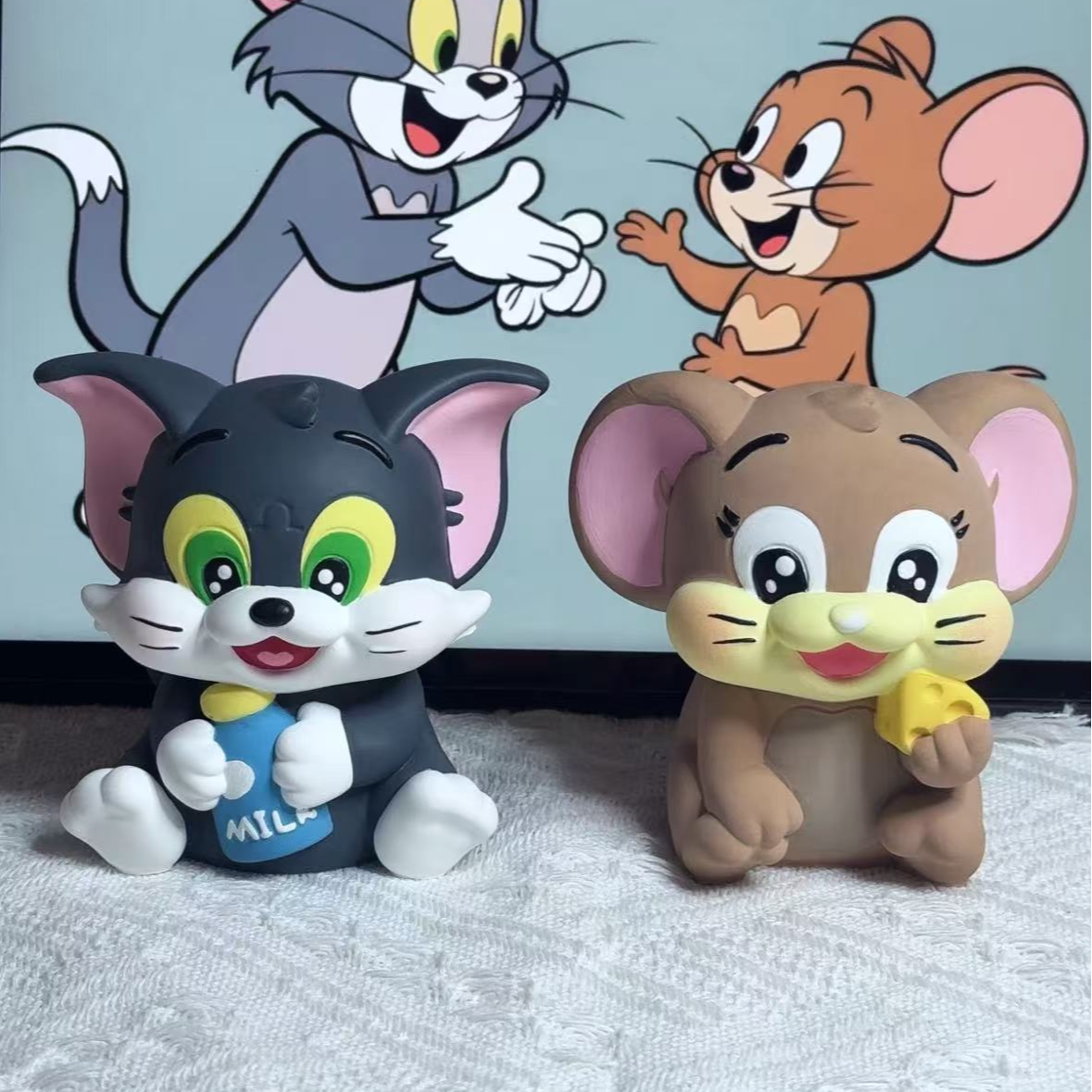 猫和老鼠精品爆款3D立体香薰石膏娃娃绘画涂鸦儿童情侣玩具涂色