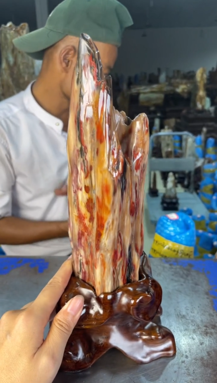 未镶嵌摆件硅化玉21