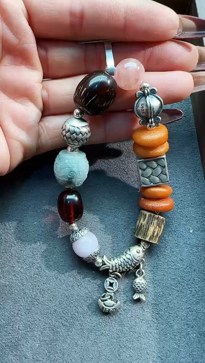 【闪购商品】蜜蜡手串银S925镶嵌4313213133