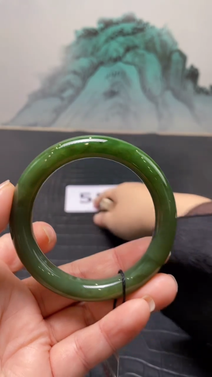 未镶嵌手镯和田玉（碧玉）炎*55+
