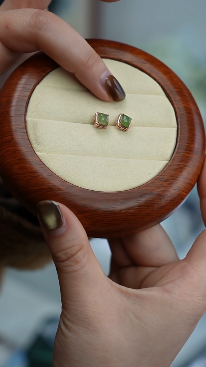 【闪购商品】和田玉耳饰银S925镶嵌耳饰