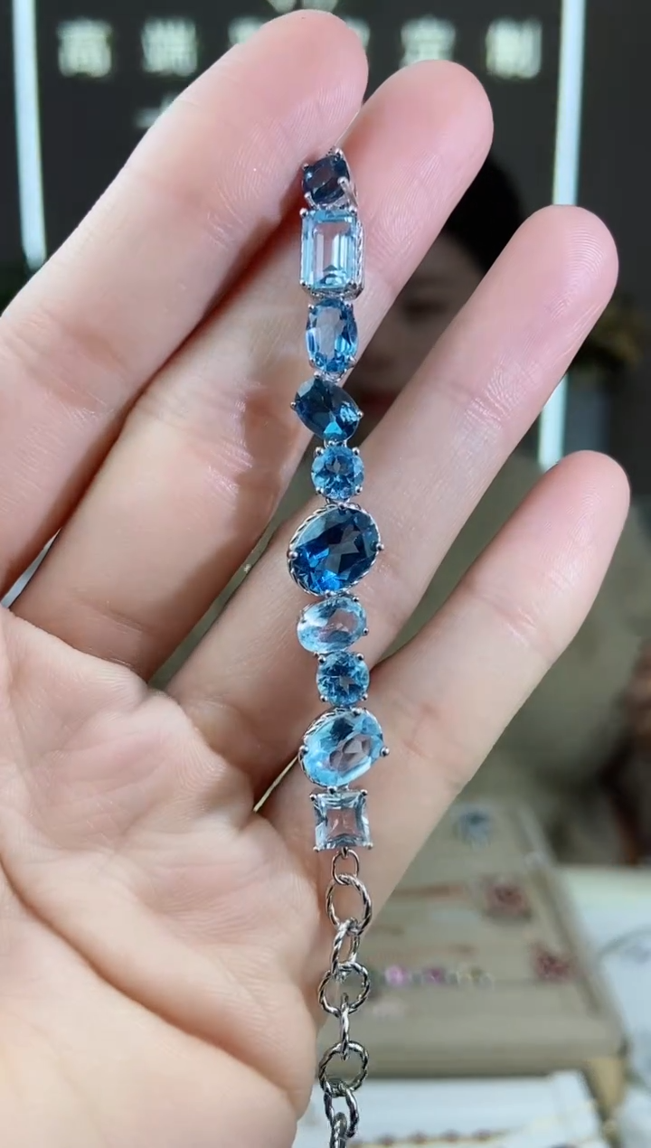 【闪购商品】托帕石手链银S925镶嵌手链