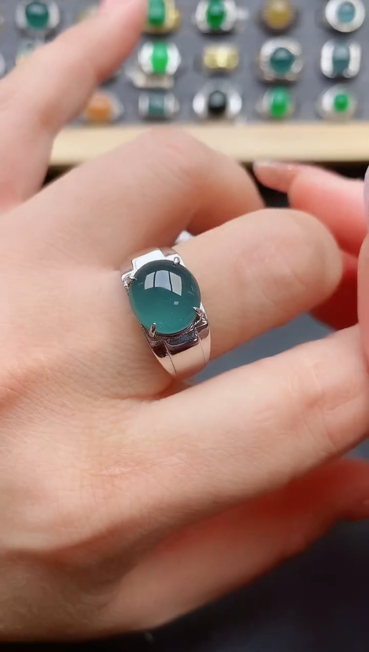 【闪购商品】翡翠戒指银S925镶嵌13121