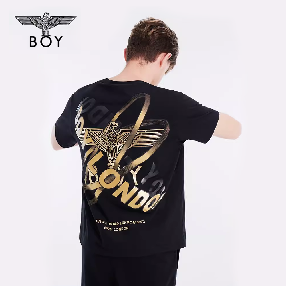 【时光轮环】BOYLONDON轻奢男女同款老鹰光环春夏新款短袖T恤N01902