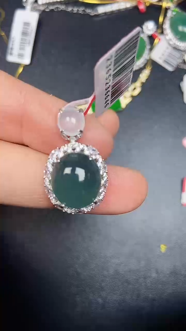 银S925镶嵌戒指翡翠2250