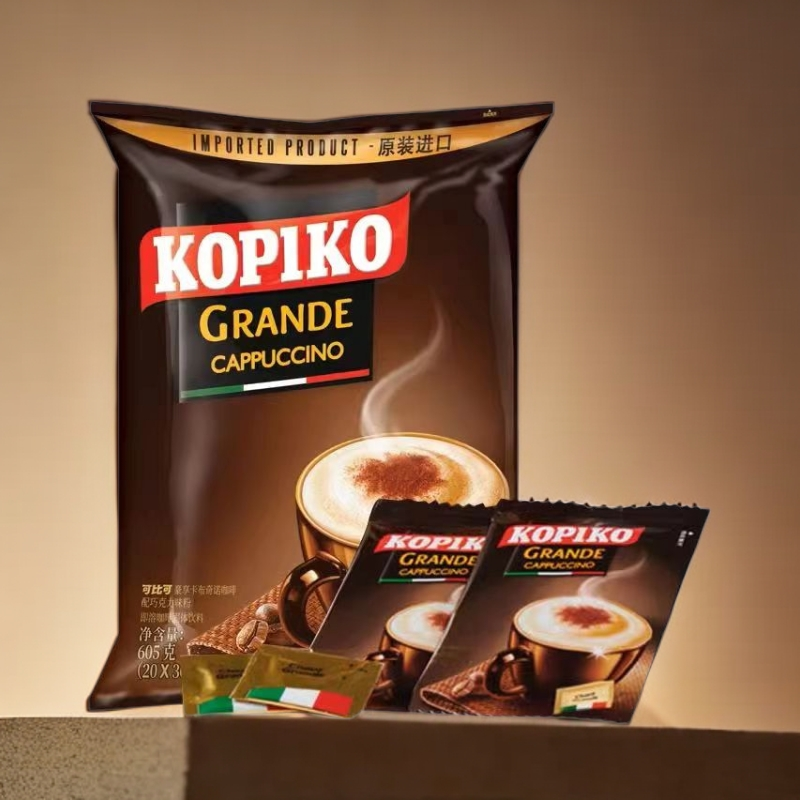 可比可白咖啡拿铁卡布奇诺速溶咖啡粉600g印尼原装进口30g*20包