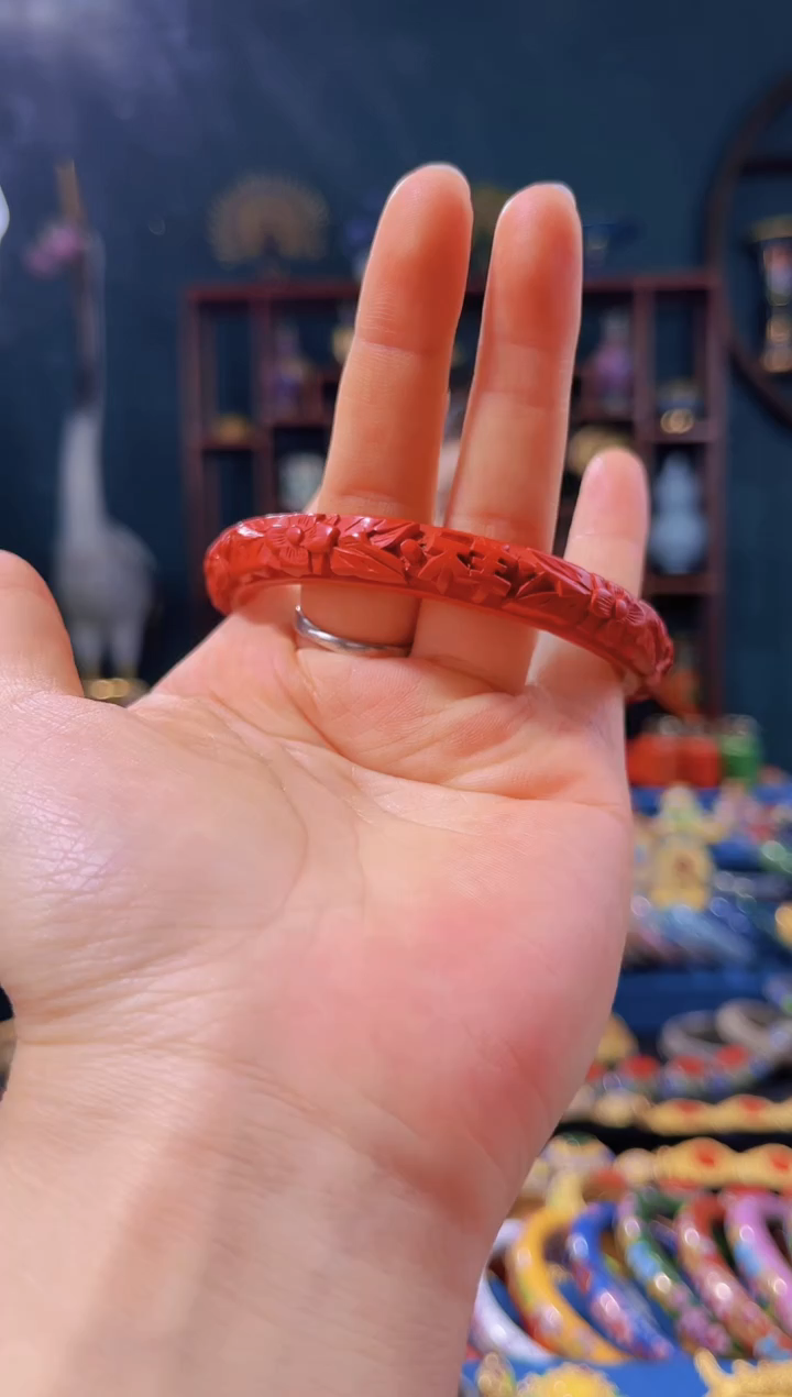 【闪购商品】非遗首饰 雕漆吉祥手镯（61圈）