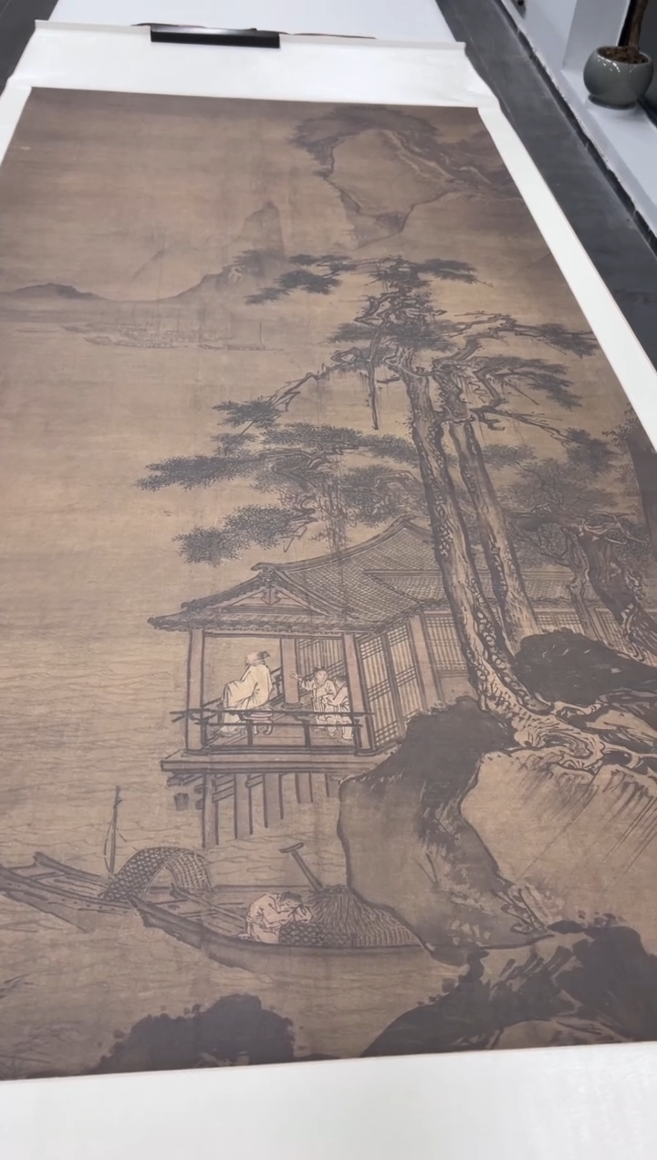 【复刻品】马远 松阁观潮图