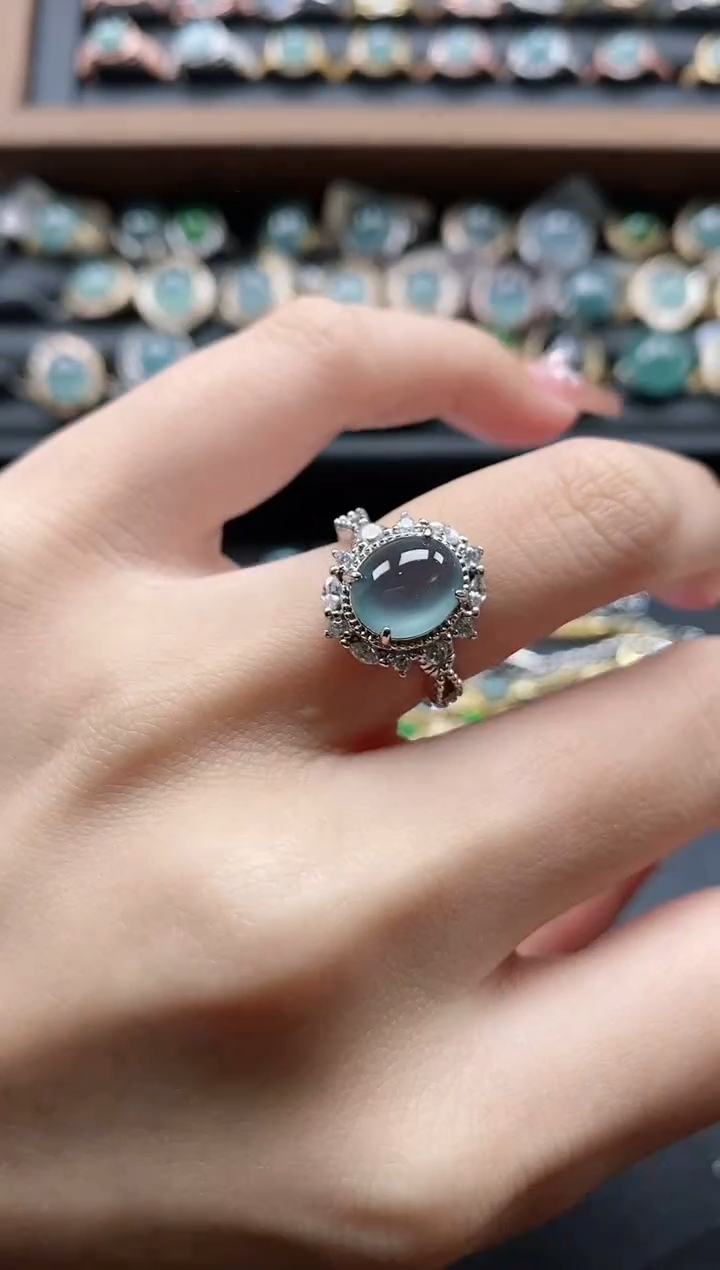 【闪购商品】翡翠戒指银S925镶嵌51511