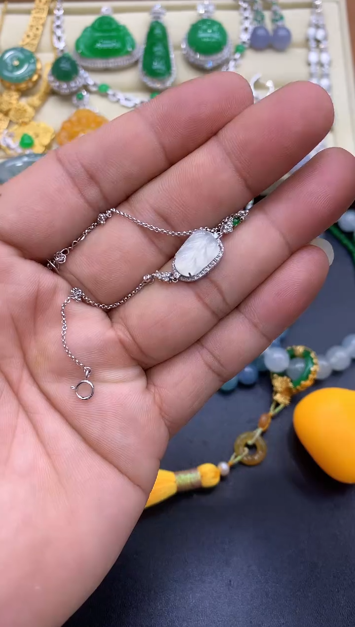 18K金镶嵌手链翡翠271d -中国好珍宝