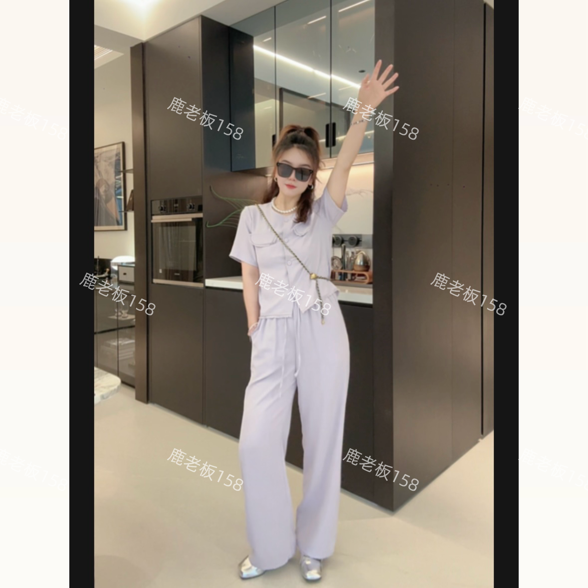 休闲风东南亚风时尚套装上衣短袖古风new vintage气质显瘦高腰