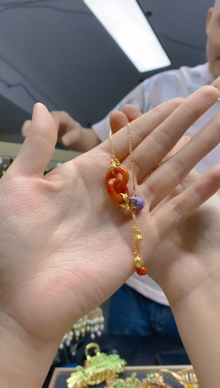 【闪购商品】翡翠耳饰合金184翡翠锁骨链