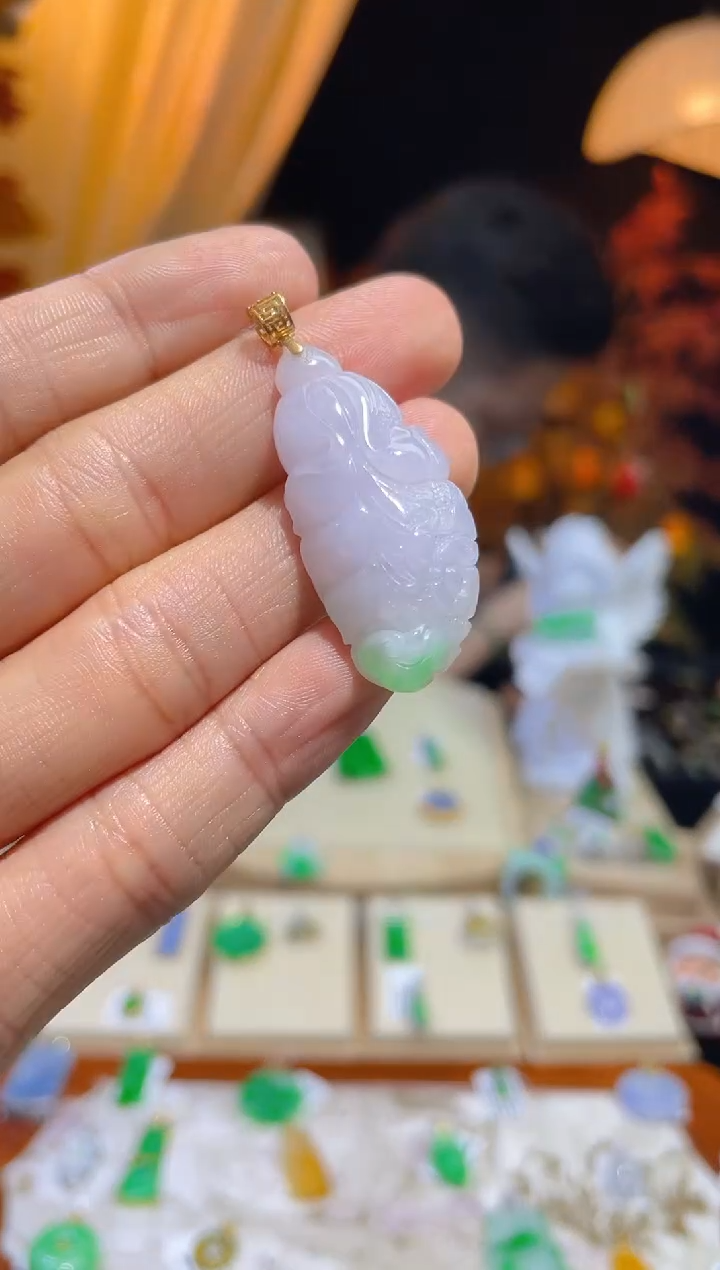 【闪购商品】翡翠颈饰18K金镶嵌假一赔三