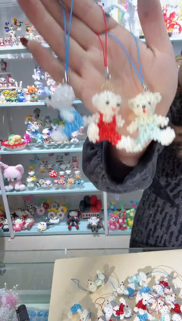 玻璃0462成品4个米珠泰迪熊