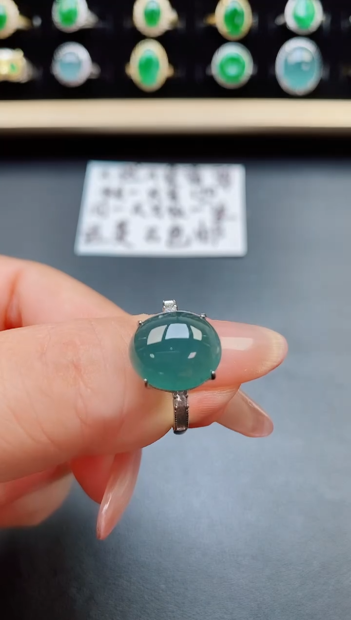 翡翠戒指银S925镶嵌321321