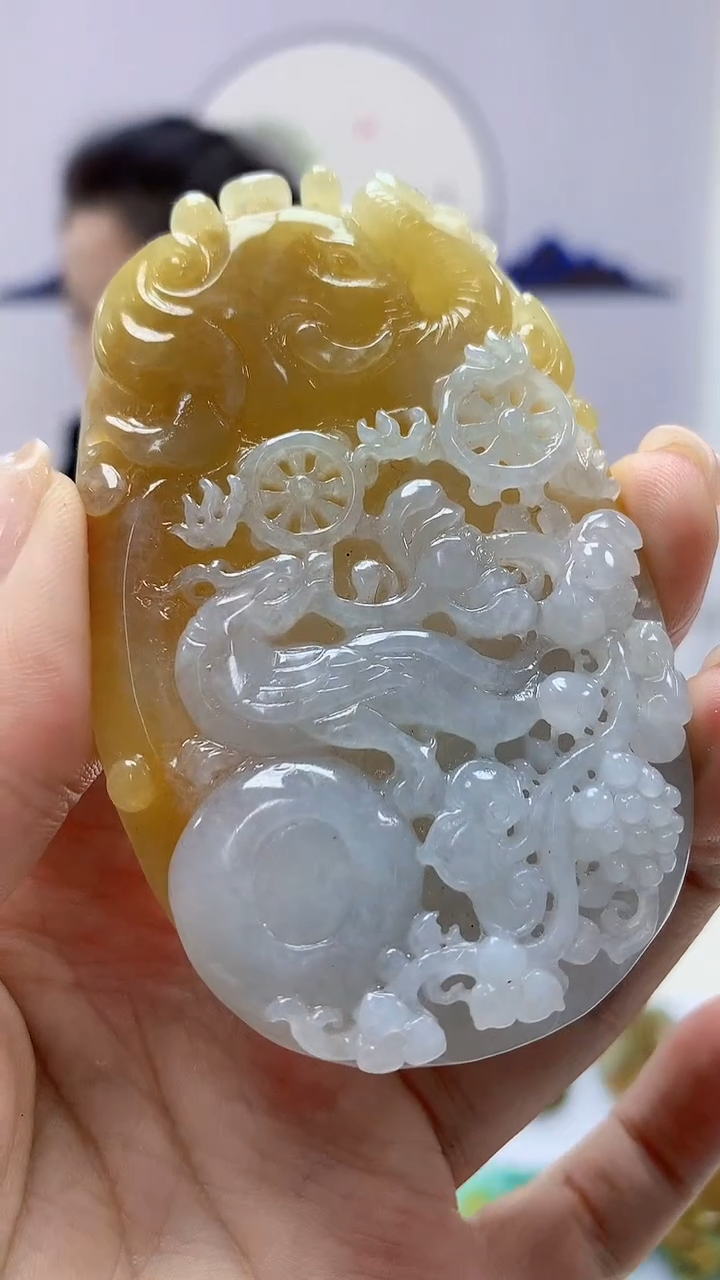 【闪购商品】定制翡翠未镶嵌4902ms-毛货6龙牌