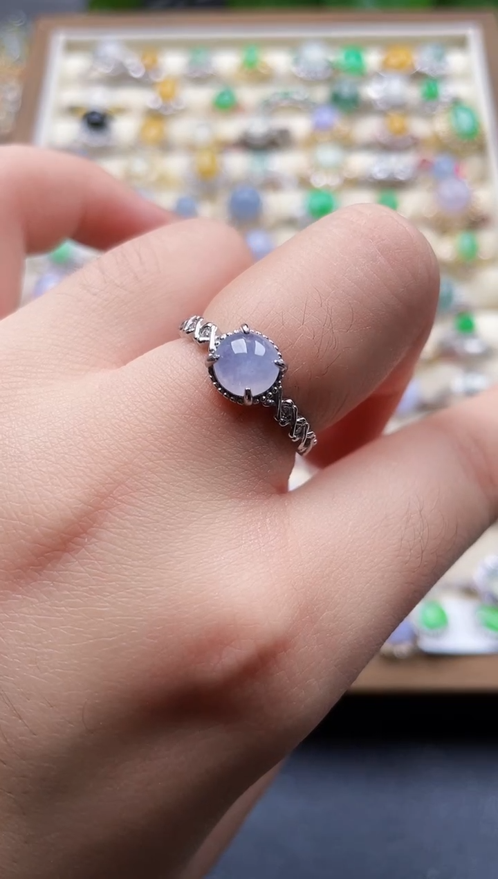 银S925镶嵌戒指翡翠1