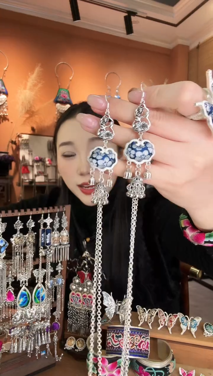 刺绣纯手工民族风耳环