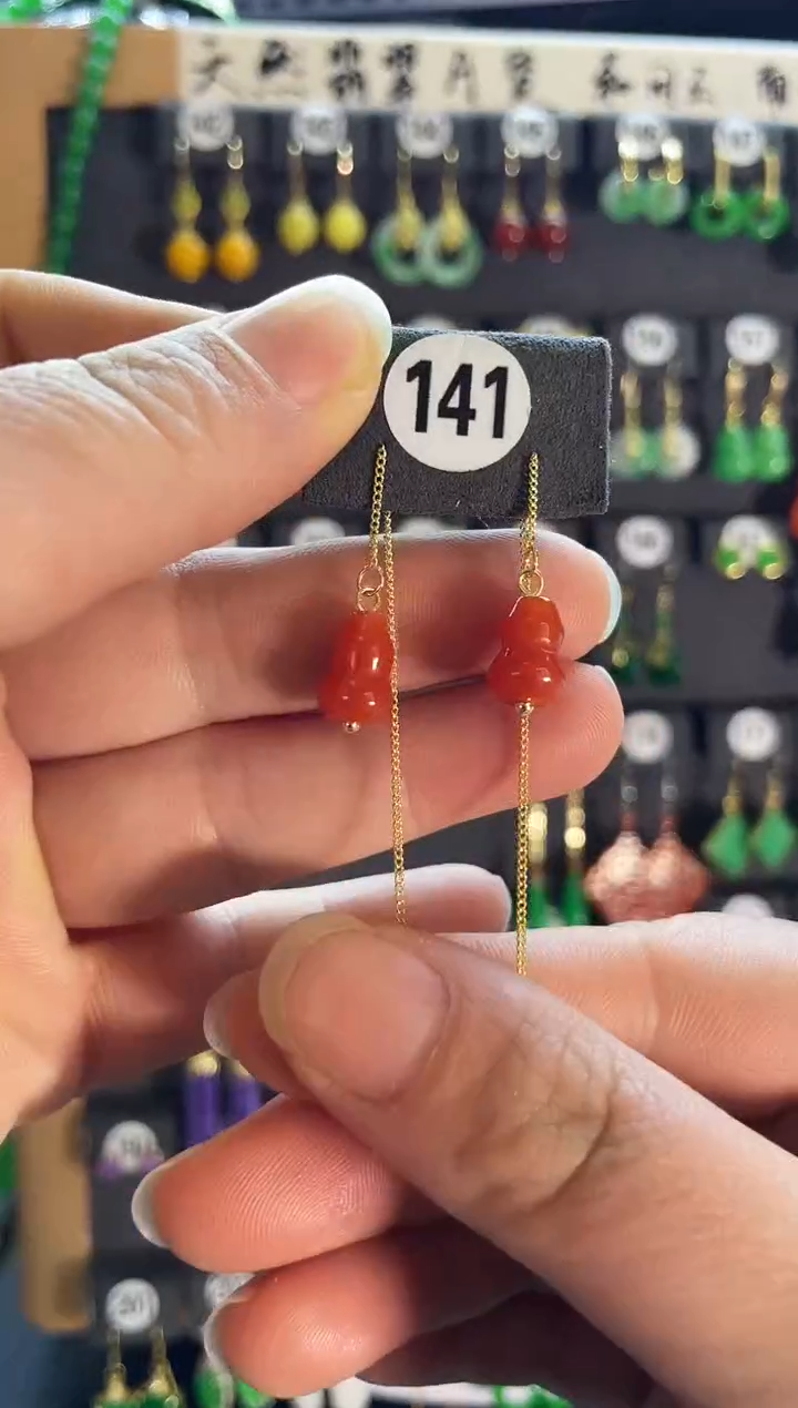 【闪购商品】翡翠耳饰银S925镶嵌141...