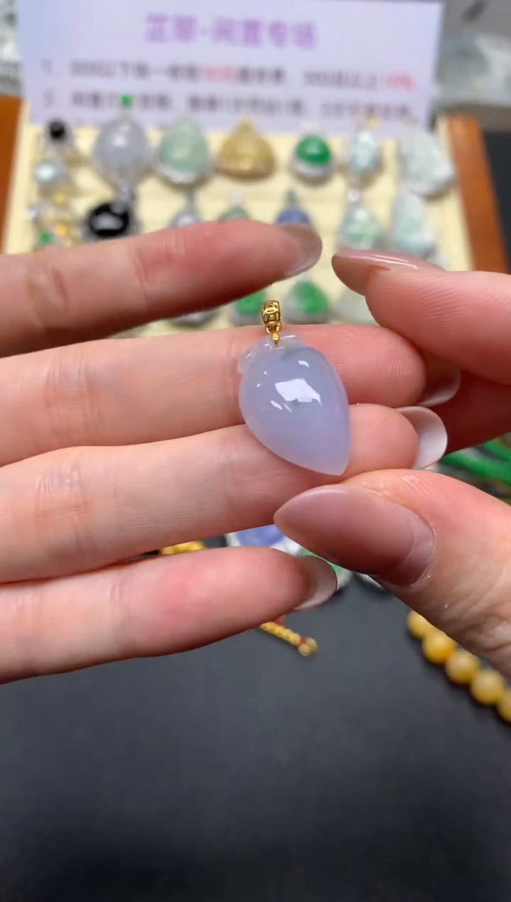 翡翠18K金镶嵌吊坠(不含链)吊坠|650+65