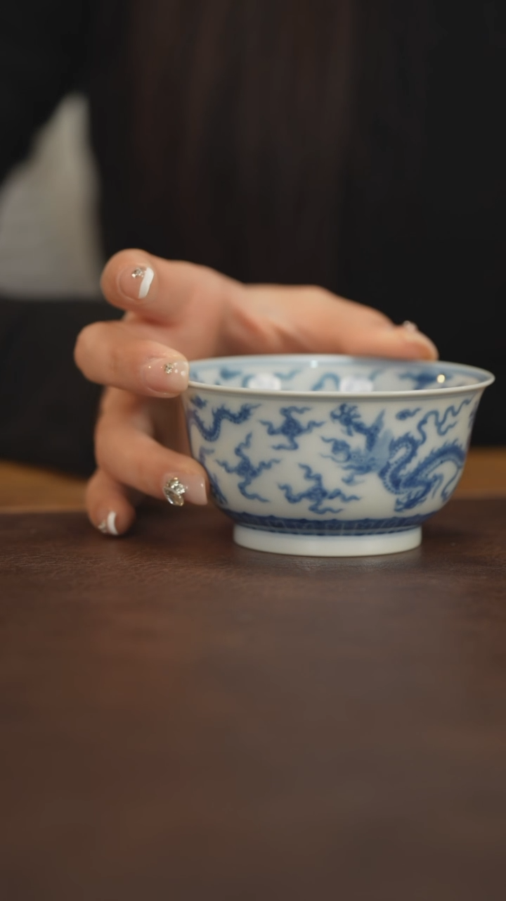 【闪购商品】博瑞堂青花五龙炉石杯