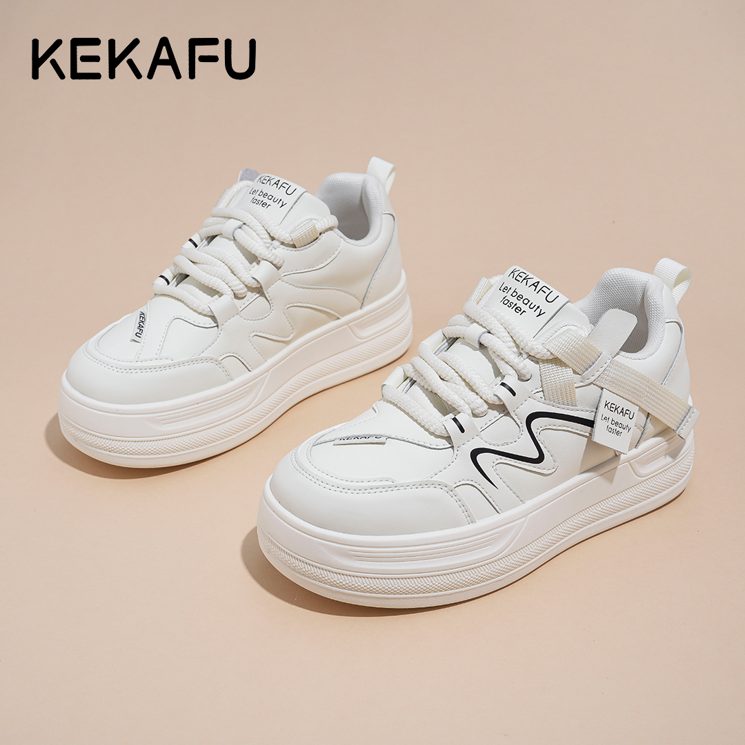 KEKAFU/珂卡芙【隐形增高6CM】柔软舒适时尚2025四季百搭小白鞋