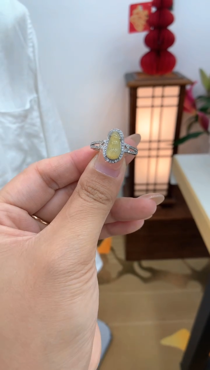 【闪购商品】翡翠戒指银S925镶嵌戒指