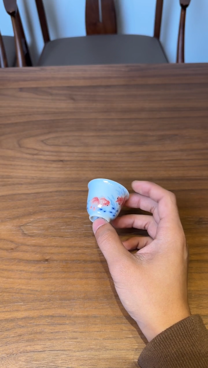 预售 一儒堂 青花金鱼小铃铛杯