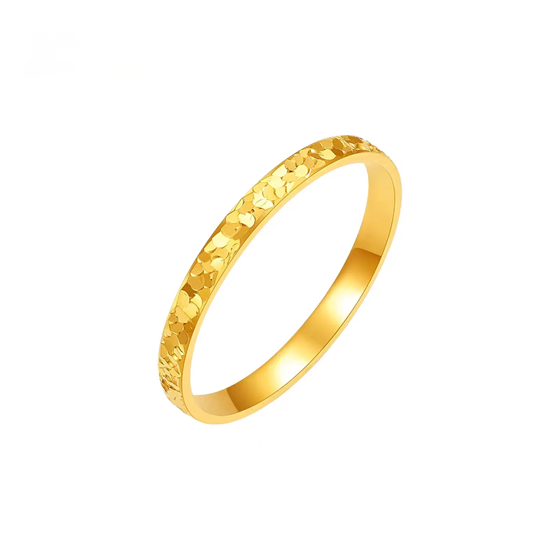 3908---18K金素圈手镯碎碎冰手镯