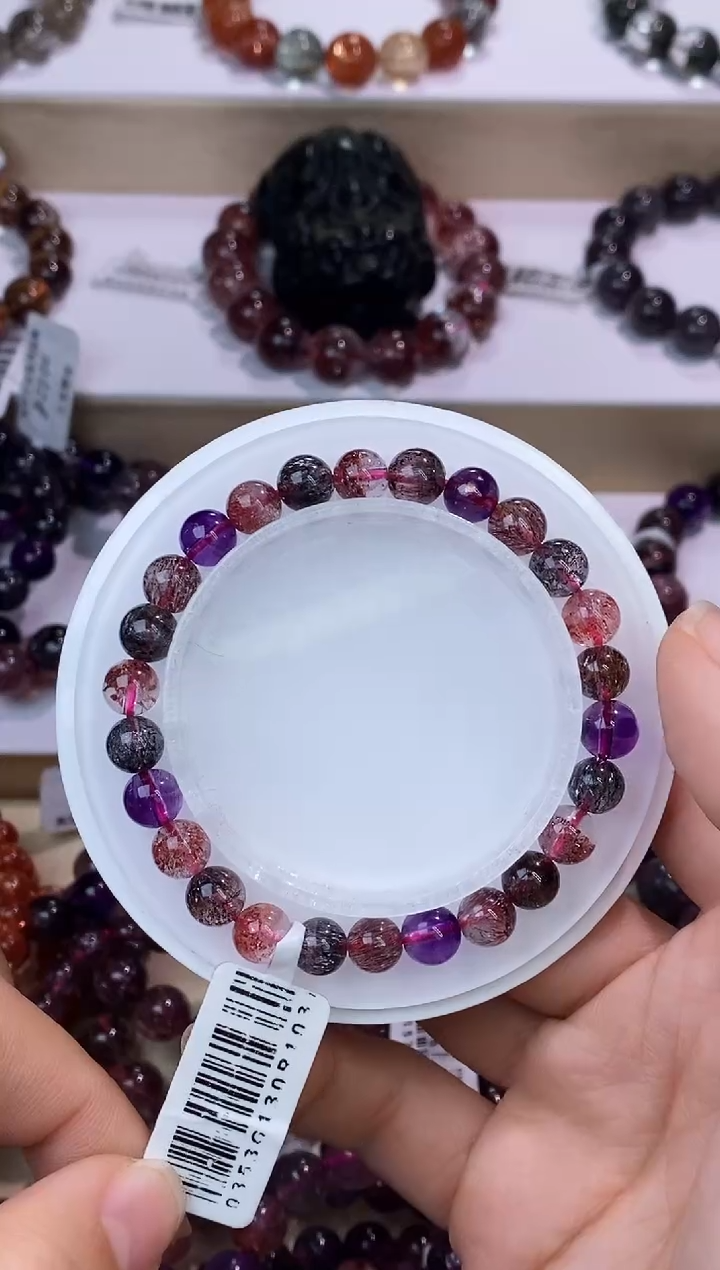 【闪购商品】水晶手链未镶嵌黑加仑超七单圈7m+