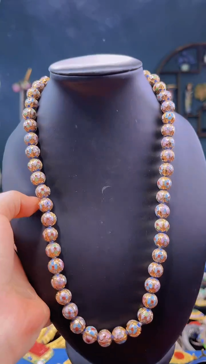 【闪购商品】非遗绝技 景泰蓝金地瓜棱1.0项链 蓝