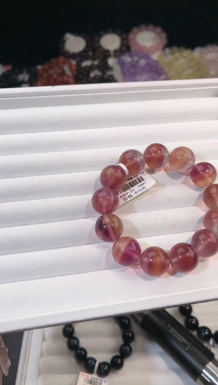 【闪购商品】萤石手链未镶嵌多样性发一夕阳萤石16mm