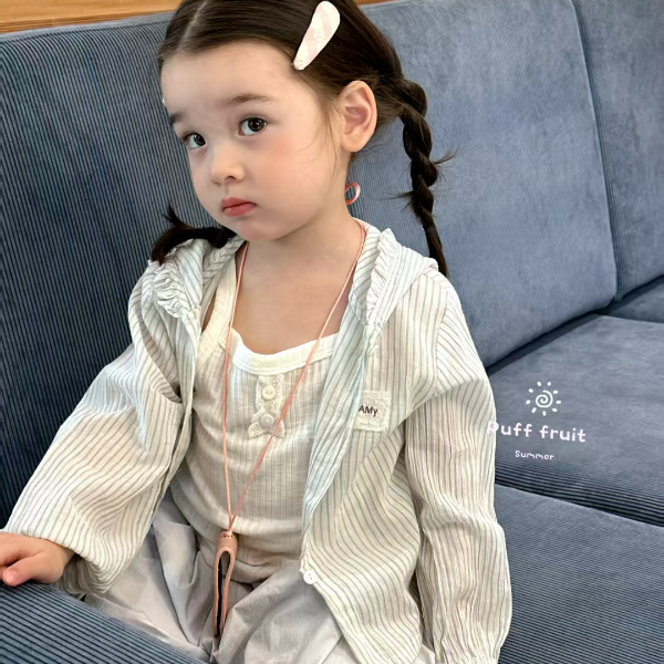 PUFF-8370-儿童夏季新款时尚洋气百搭休闲开衫+8371-休闲裤