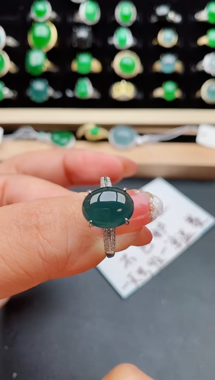 【闪购商品】翡翠戒指银S925镶嵌05800