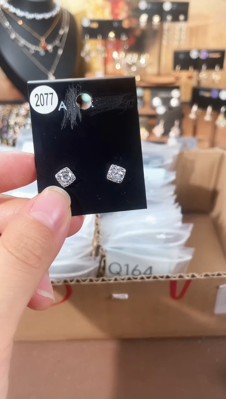 合金925银锆石豆2077