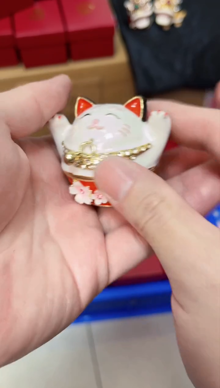 【闪购商品】瓷片年货节福福价格高质珐琅彩合金摆件首饰盒