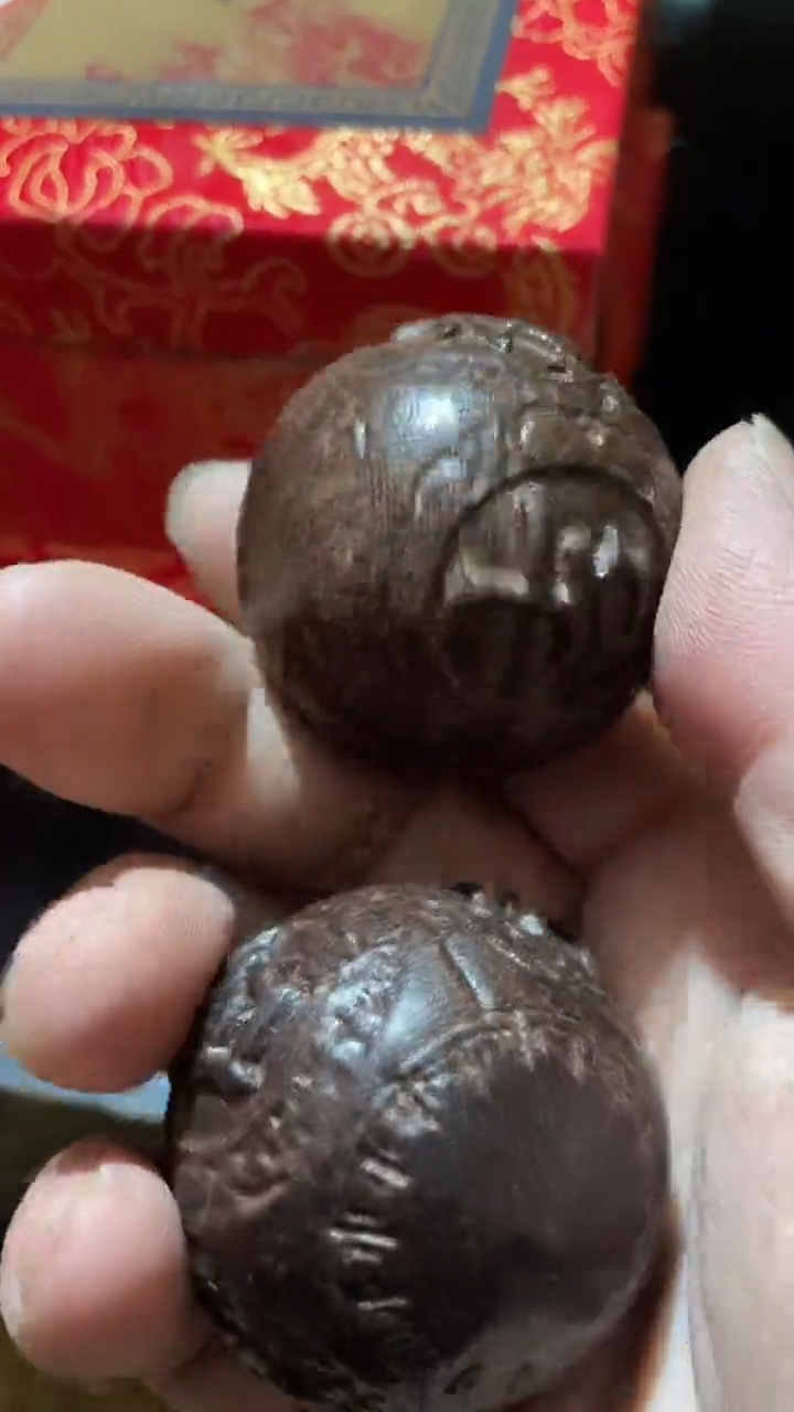 玉米福满专属链接  木头手把球一对