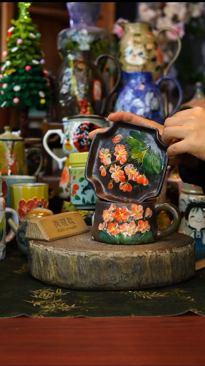 花瓶杯子碗微瑕56景德镇手工高温釉下彩