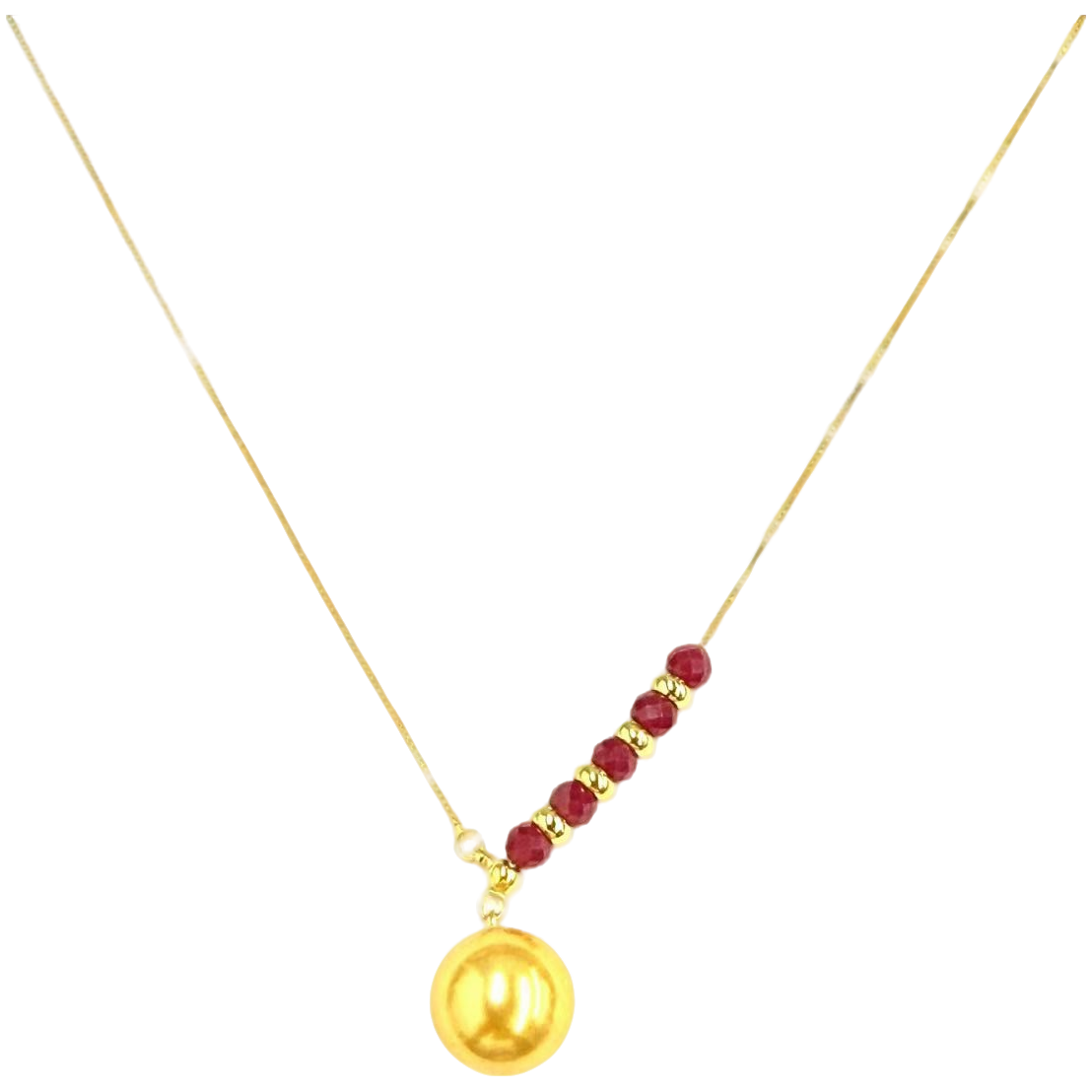 y2081a-轻奢气质设计款香槟金圆珠项链-赠礼盒