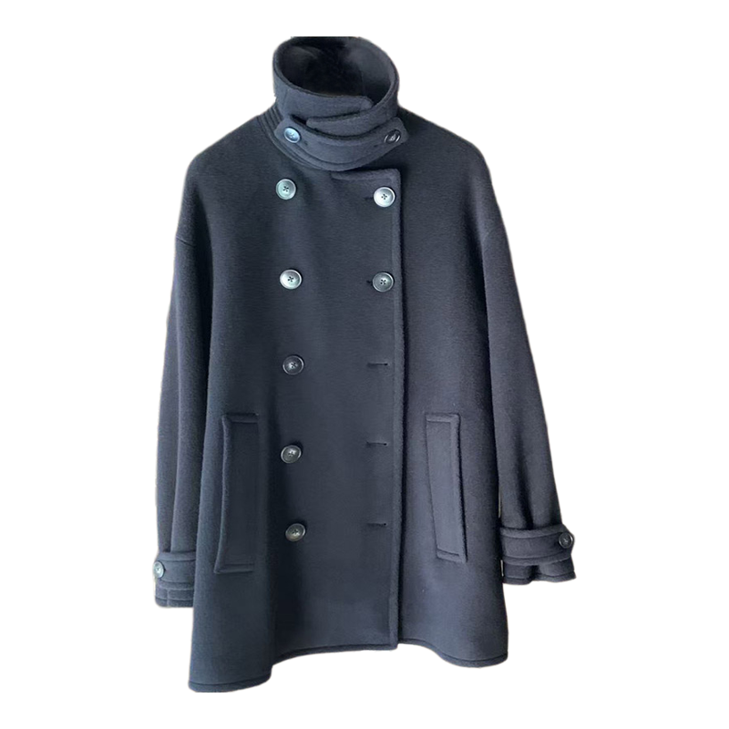 大牌同款A摆休闲中长款100%羊毛大衣南方可过冬