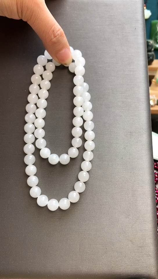 颈饰未镶嵌和田玉8mm和田玉项链