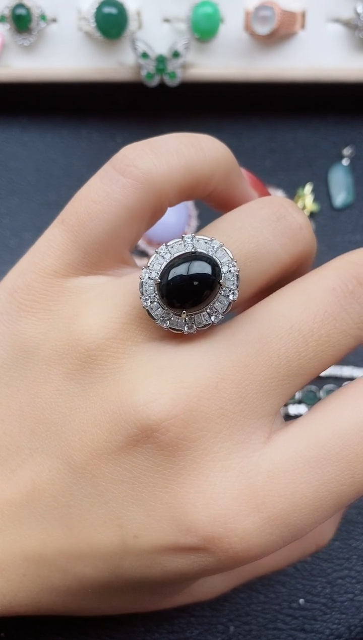 【闪购商品】翡翠戒指银S925镶嵌11111