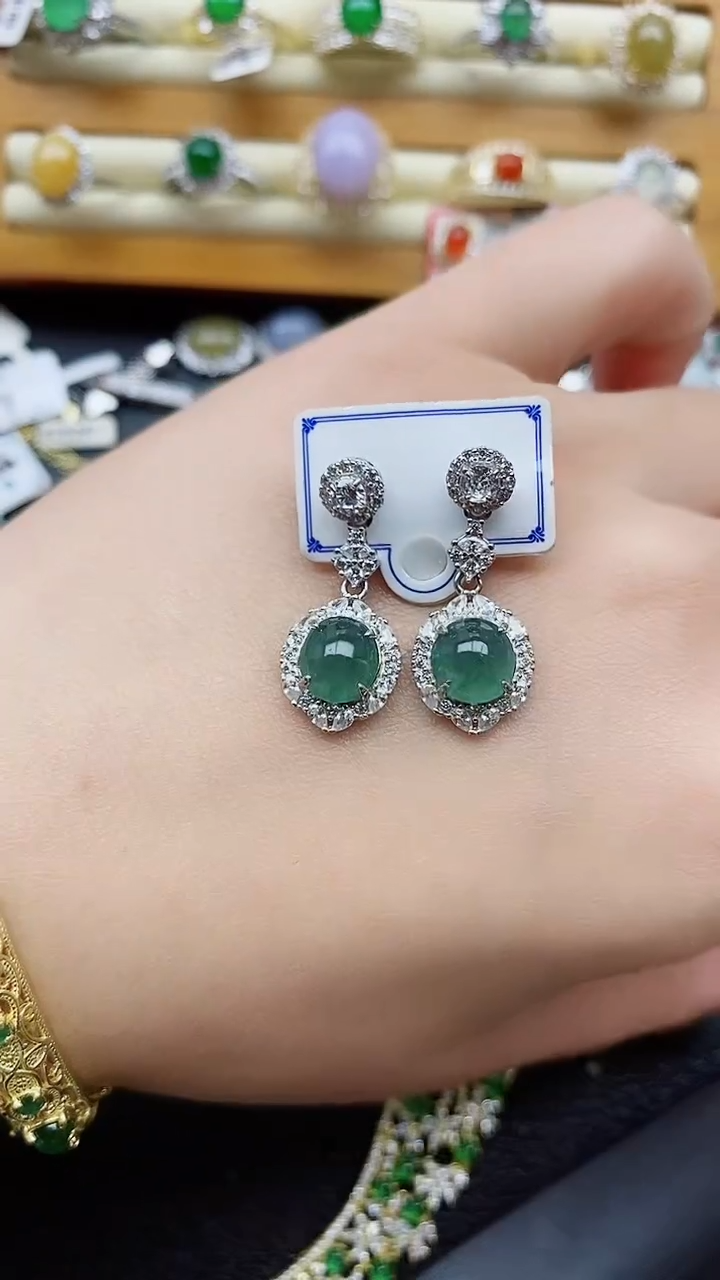 银S925镶嵌戒指翡翠1