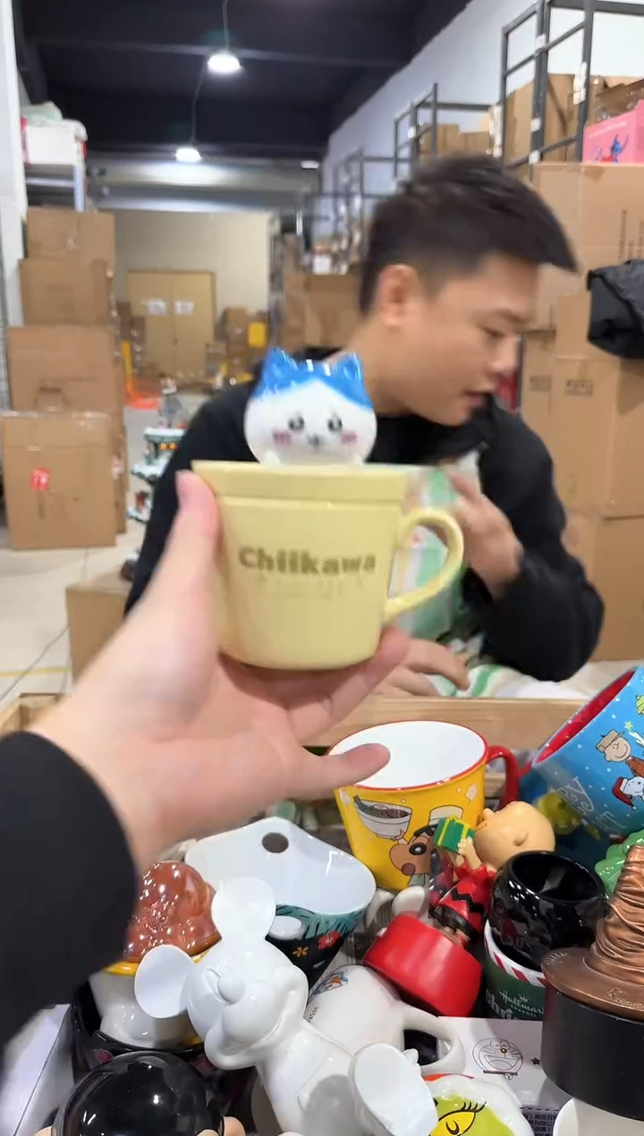 瓷片原盒小八带盖杯