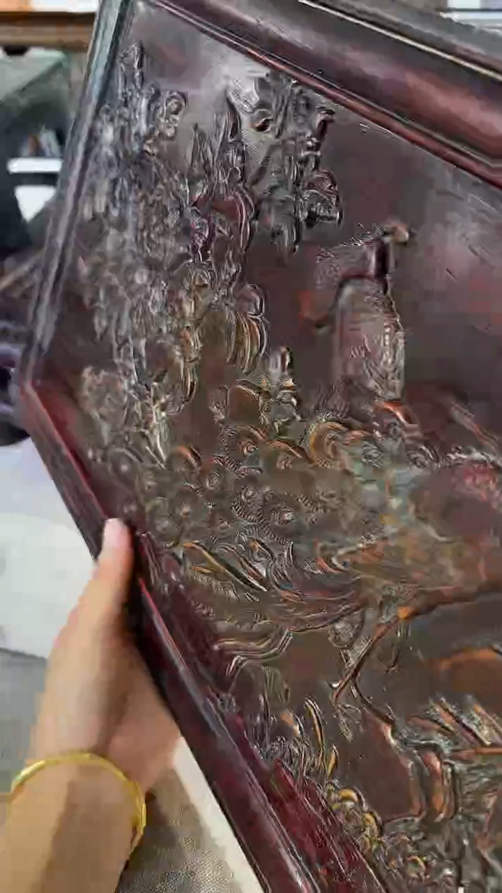 木A041紫檀雕刻板以直播间截图
