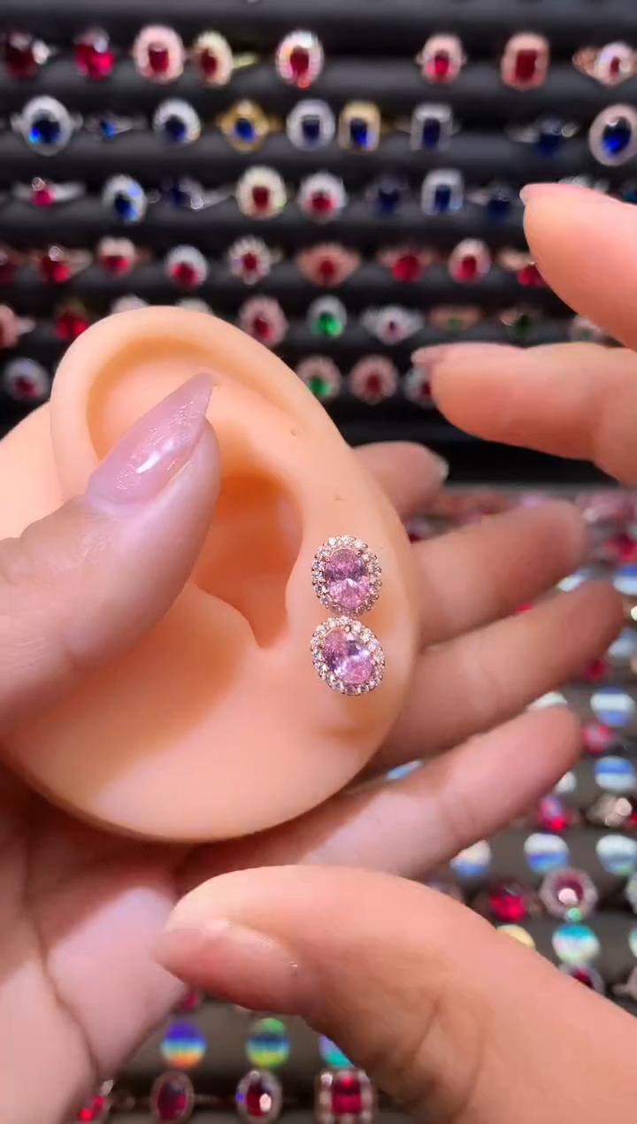 【闪购商品】蓝宝石耳饰银S925镶嵌1