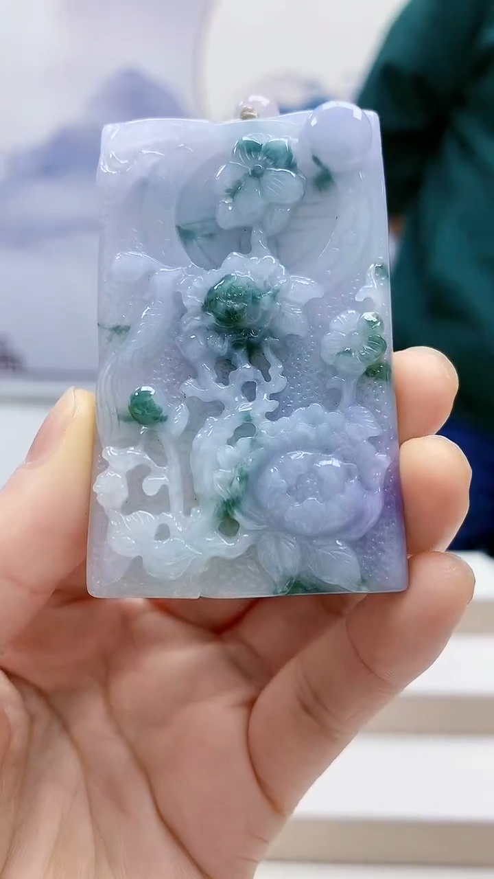 未镶嵌定制翡翠白***饭5175lr-毛货挂件49