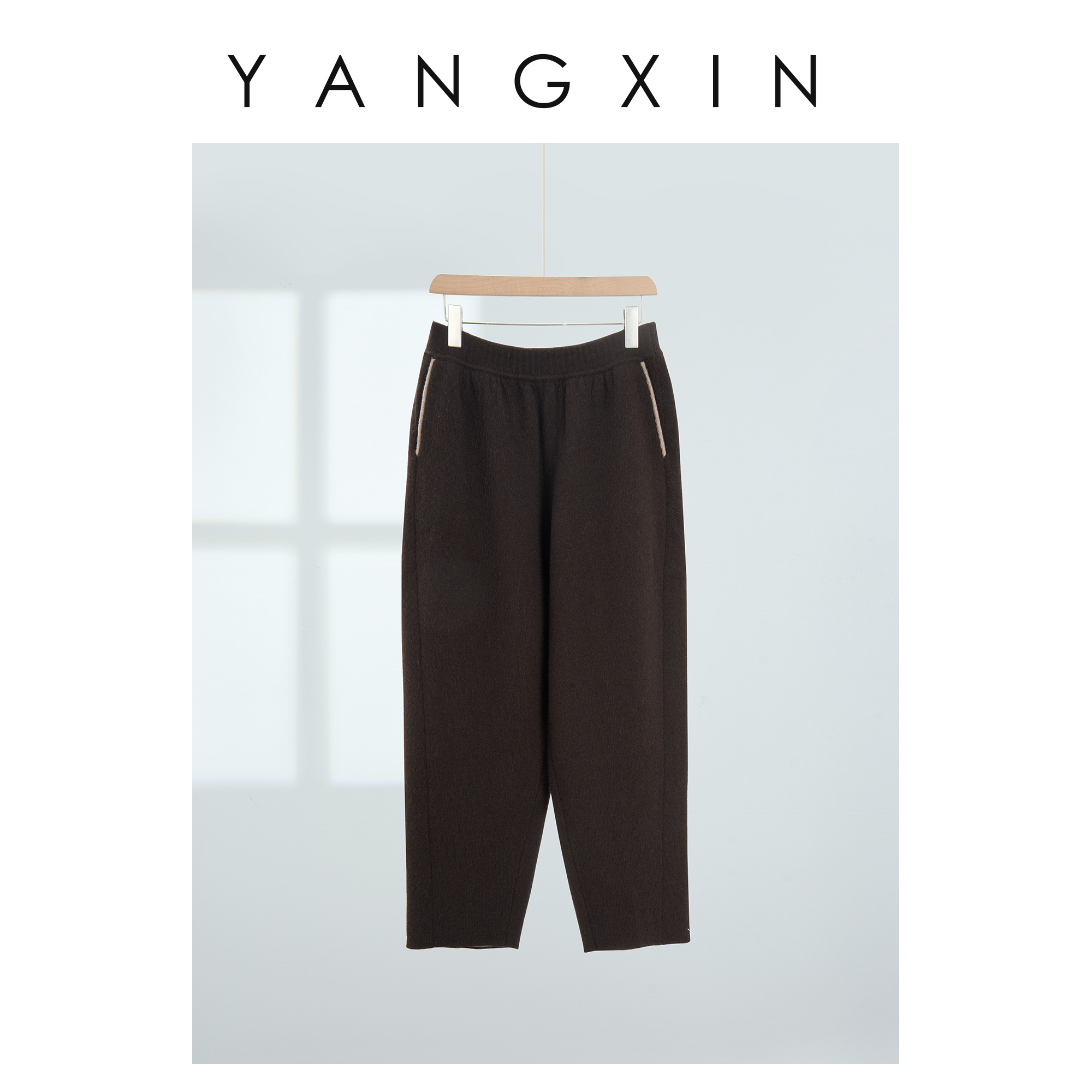 【无龄·杨昕】“咖绒清晏”原创羊绒牦牛绒保暖舒适高密休闲裤FW11066