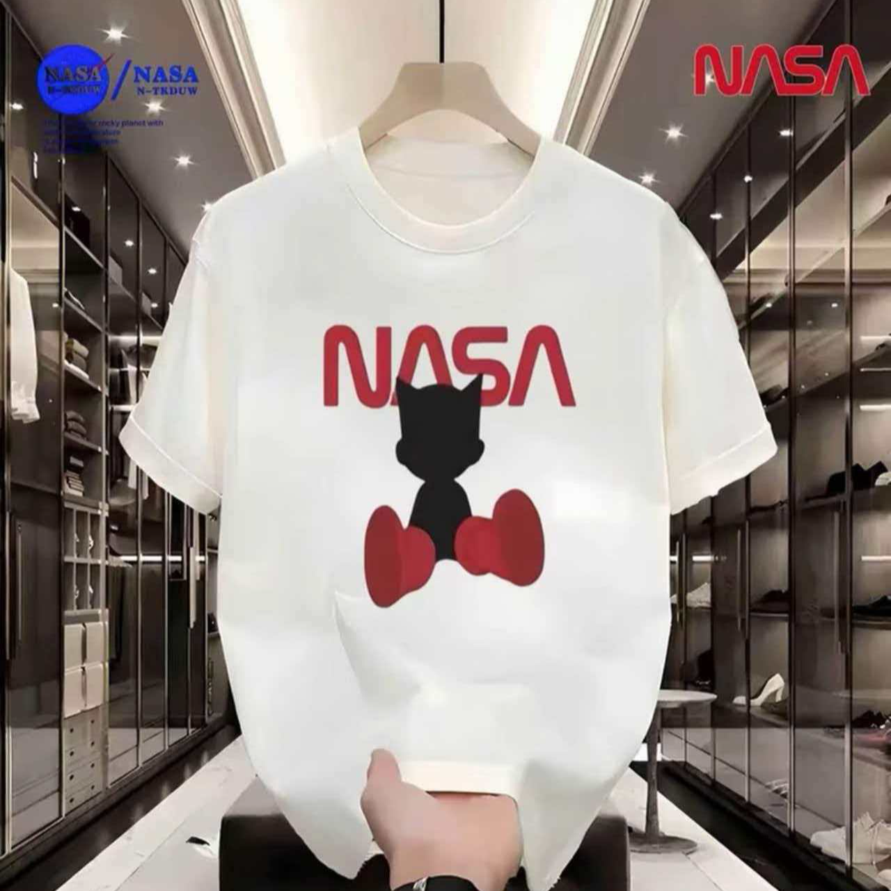 J-7NASA联名纯棉夏季圆领短袖T恤微宽松时尚男女同款休闲百搭