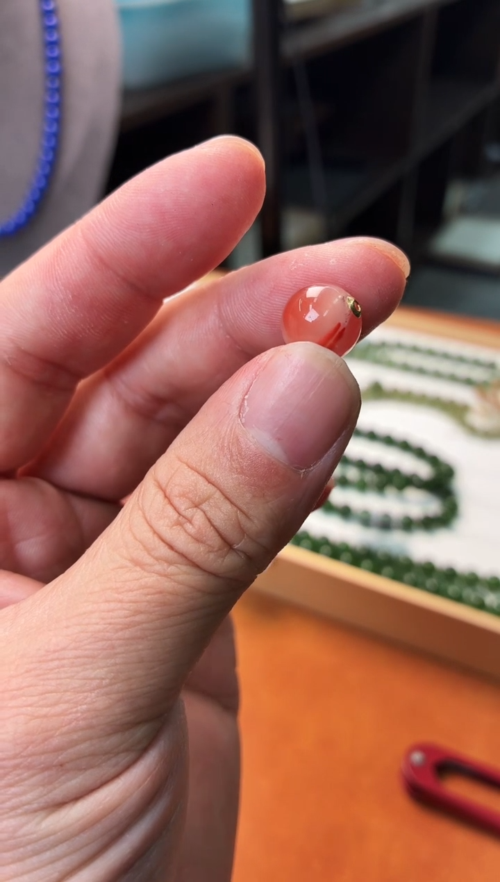 18K金镶嵌南红玛瑙珠宝半成品y42